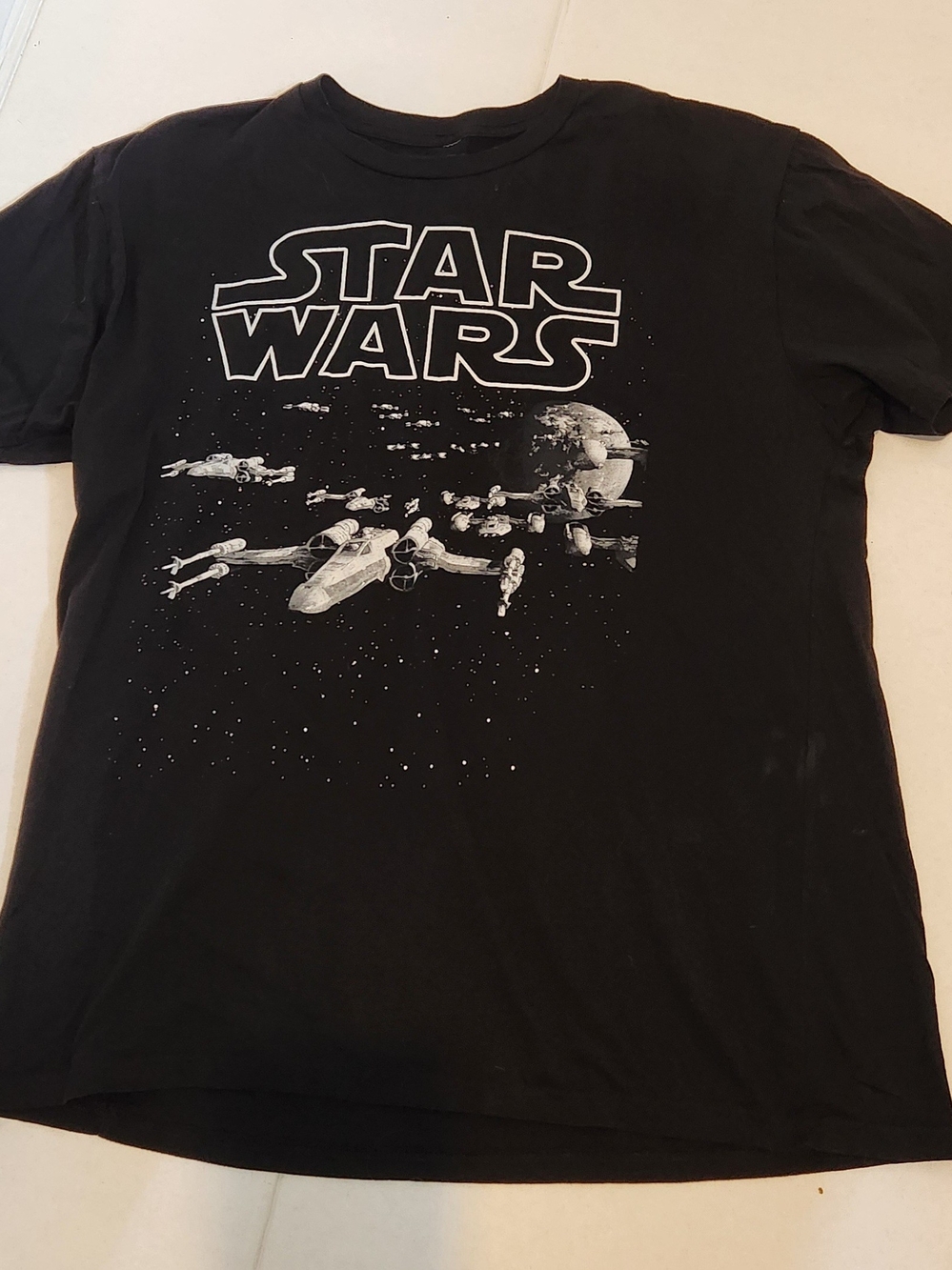 Star Wars Black Graphic Tee with X-Wing Design XL